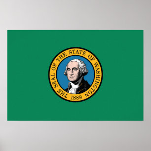 Vlag van Washington, Verenigde Staten van Amerika Poster