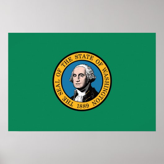 Vlag van Washington, Verenigde Staten van Amerika Poster (Voorkant)