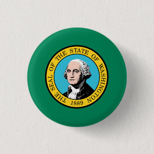 Vlag van Washington, Vlag van Washington Ronde Button 3,2 Cm
