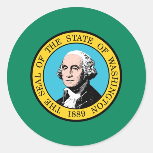 Vlag van Washington, Vlag van Washington Ronde Sticker (Voorkant)