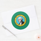 Vlag van Washington, Vlag van Washington Ronde Sticker (Envelop)