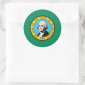 Vlag van Washington, Vlag van Washington Ronde Sticker (Tas)