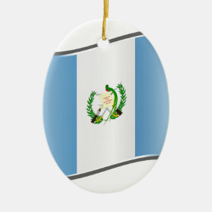 Vlag van Wavy Guatemala Keramisch Ornament