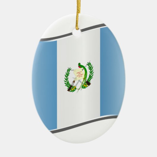 Vlag van Wavy Guatemala Keramisch Ornament (Voorkant)