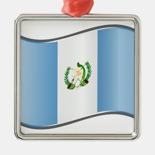 Vlag van Wavy Guatemala Metalen Ornament (Voorkant)