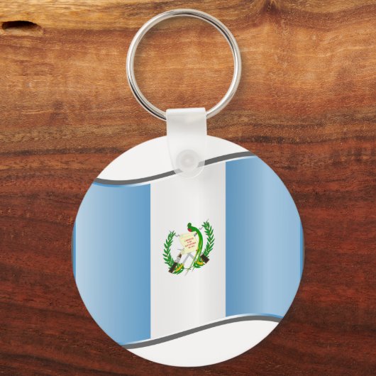 Vlag van Wavy Guatemala Sleutelhanger (Voorkant)
