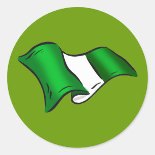 vlag van Wavy Nigerian voor Nigeriaanse bewonderaa Ronde Sticker