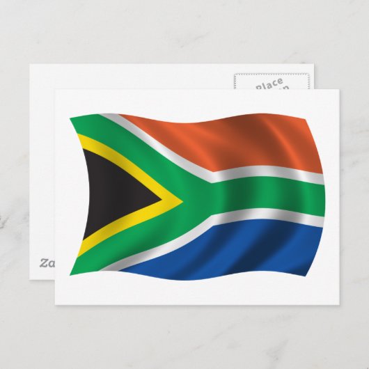 Vlag van Wavy Zuid-Afrika Briefkaart (Voorkant / Achterkant)