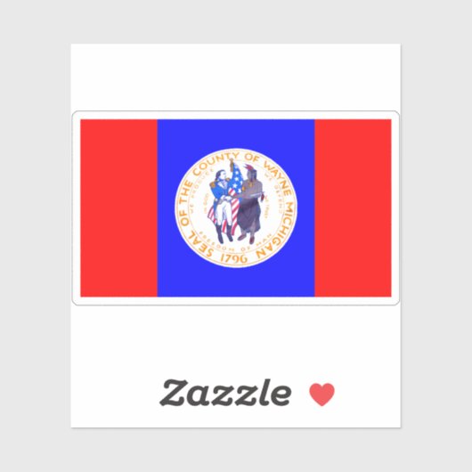 Vlag van Wayne County, Michigan Sticker (Vel)