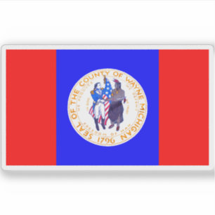 Vlag van Wayne County, Michigan Sticker