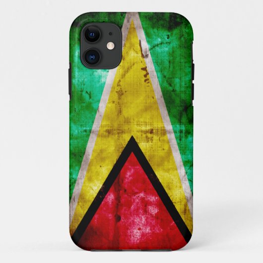 Vlag van Weathered Guyana Case-Mate iPhone Case (Achterkant)