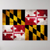 Vlag van Weathered Maryland Poster (Voorkant)