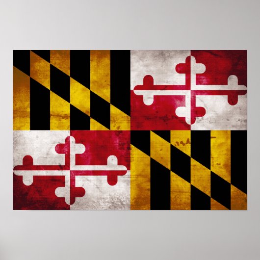 Vlag van Weathered Maryland Poster (Voorkant)