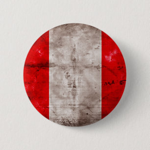 Vlag van Weathered Peru Ronde Button 5,7 Cm
