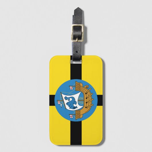 Vlag van Wellington City, Nieuw-Zeeland Bagagelabel (Voorkant (verticaal))