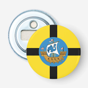 Vlag van Wellington City, Nieuw-Zeeland Button Flesopener