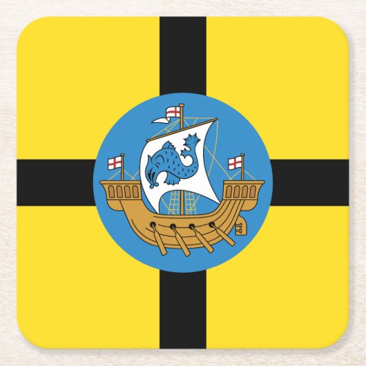 Vlag van Wellington City, Nieuw-Zeeland Kartonnen Onderzetters (Voorkant)