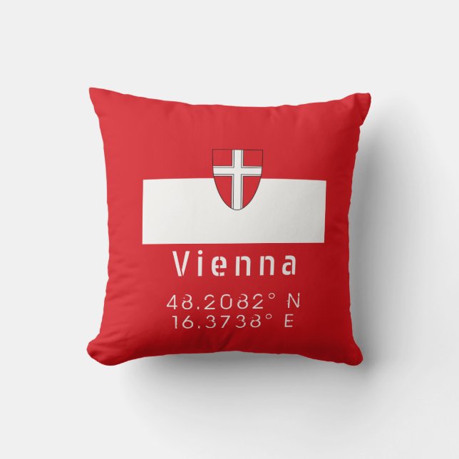 Vlag van Wenen & Coördinaten Kussen (Voorkant)