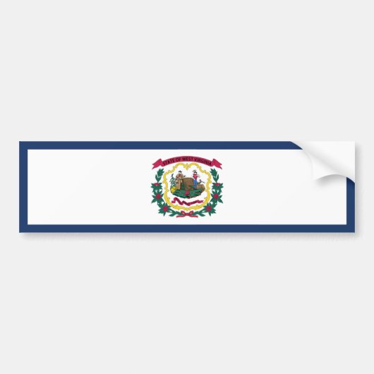 Vlag van West Virginia Bumpersticker (Voorkant)