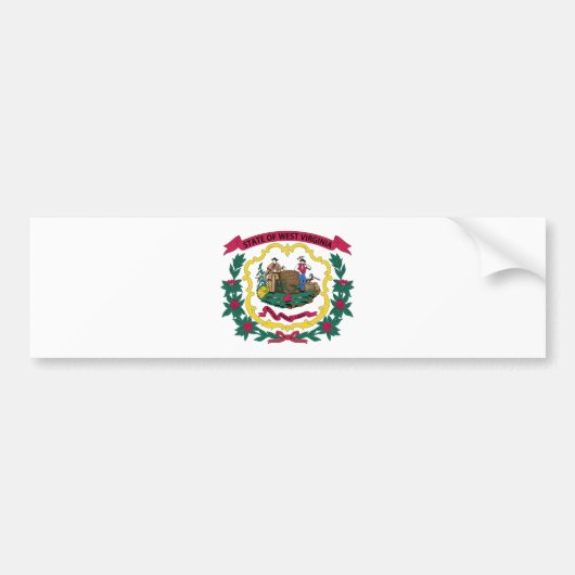 Vlag van West Virginia Bumpersticker (Voorkant)