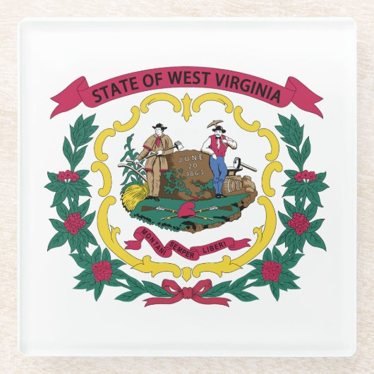 Vlag van West Virginia Glazen Onderzetter (Voorkant)