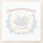 Vlag van West Virginia Glazen Onderzetter (Achterkant)