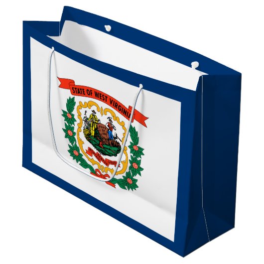 Vlag van West Virginia Groot Cadeauzakje (Voorkant Gekanteld)