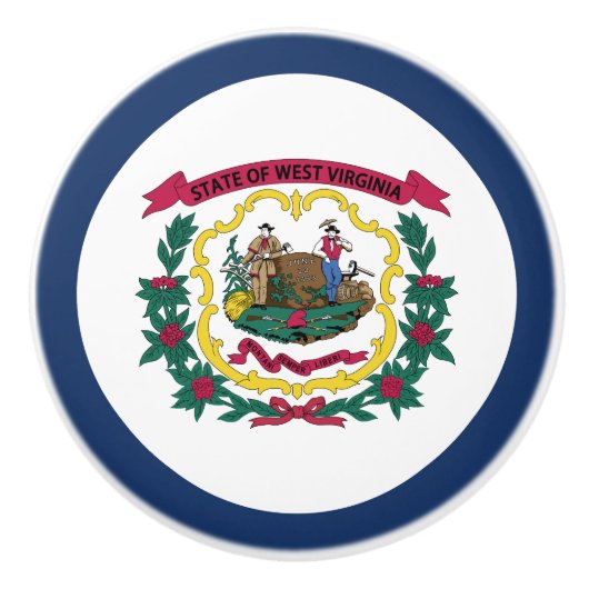 Vlag van West Virginia Keramische Knop (Voorkant)
