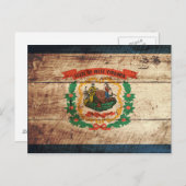 Vlag van West-Virginia op de oude houten graan Briefkaart (Voorkant / Achterkant)