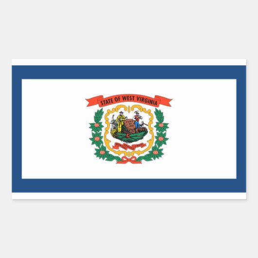 vlag van West-Virginia Rechthoekige Sticker (Voorkant)