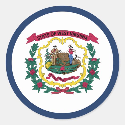 Vlag van West Virginia Ronde Sticker (Voorkant)