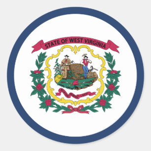 Vlag van West Virginia Ronde Sticker