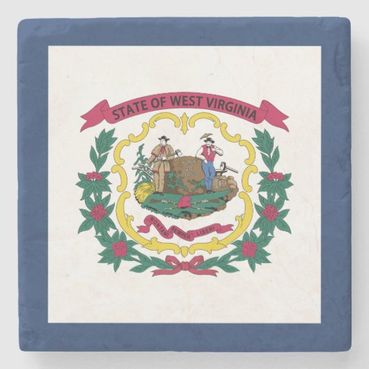 Vlag van West Virginia Stenen Onderzetter (Voorkant)