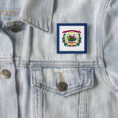 Vlag van West Virginia Vierkante Button 5,1 Cm (In situ)
