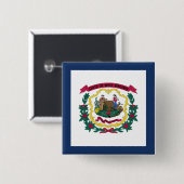 Vlag van West Virginia Vierkante Button 5,1 Cm (Voorkant /achterkant)