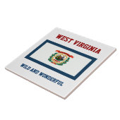 vlag van West-Virginia, voorzien van een etiket Tegeltje (Zijkant)