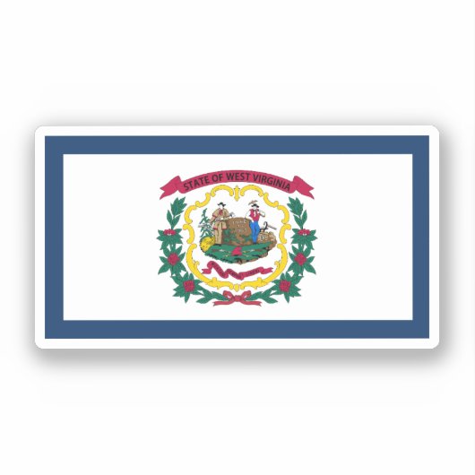 Vlag van West Virginia, VS Sticker (Voorkant)