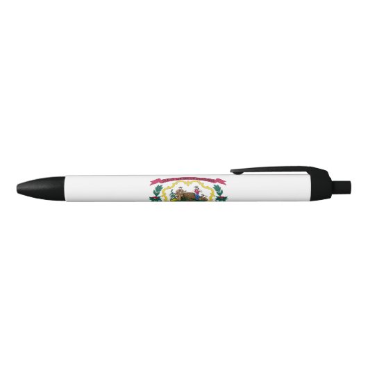 Vlag van West Virginia Zwarte Inkt Pen (Bovenkant)