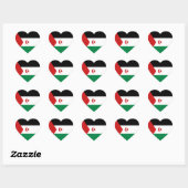 Vlag van Westelijke Sahara Hartsticker Hart Sticker (Vel)
