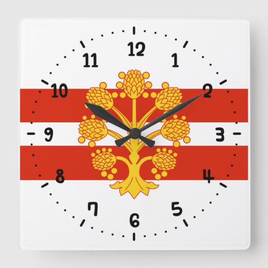 Vlag van Westmorland vierkante wandklok (Voorkant)