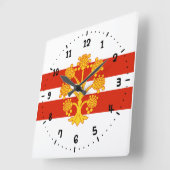 Vlag van Westmorland vierkante wandklok (Hoek)