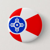 Vlag van Wichita Kansas Ronde Button 5,7 Cm (Voorkant)