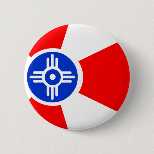 Vlag van Wichita Kansas Ronde Button 5,7 Cm (Voorkant)