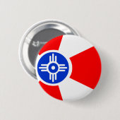Vlag van Wichita Kansas Ronde Button 5,7 Cm (Voorkant /achterkant)