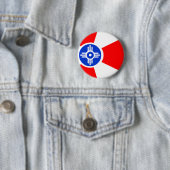 Vlag van Wichita Kansas Ronde Button 5,7 Cm (In situ)