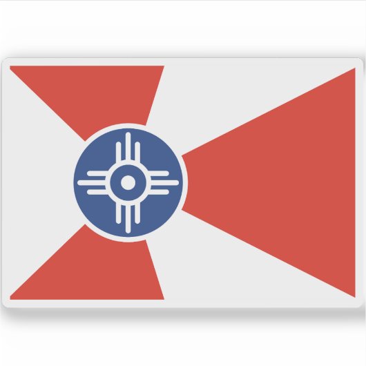 Vlag van Wichita, Kansas Sticker (Voorkant)