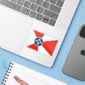 Vlag van Wichita, Kansas Sticker (Laptop met iPhone)