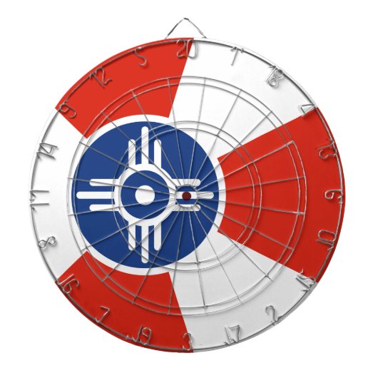 Vlag van Wichita (Kansas, Verenigde Staten) Dartbord (Voorkant)