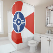 Vlag van Wichita (Kansas, Verenigde Staten) Douchegordijn (In situ)