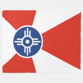 Vlag van Wichita (Kansas, Verenigde Staten) Fleece Deken (Voorkant (Horizontaal))